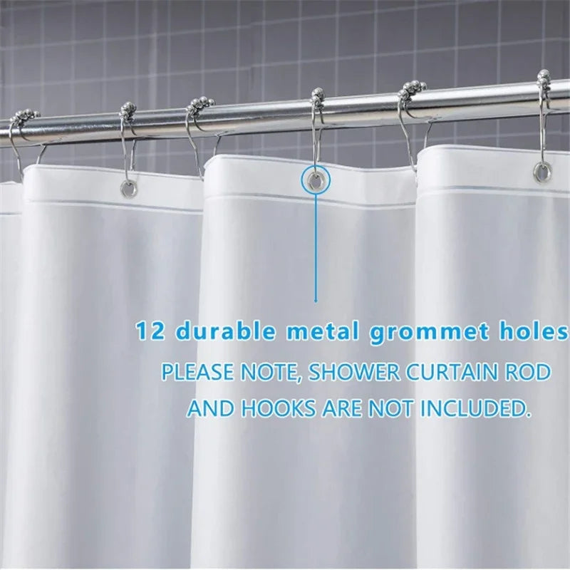 eprolo white frosted plastic shower curtain liner with durable metal grommet holes