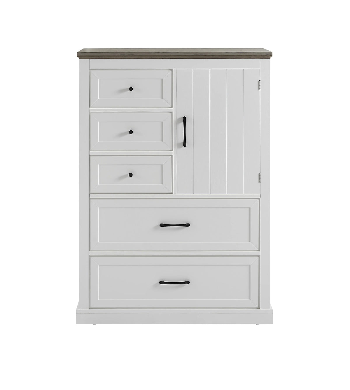 eprolo farmhouse white wooden 5 drawer bedroom dressing table with grey top