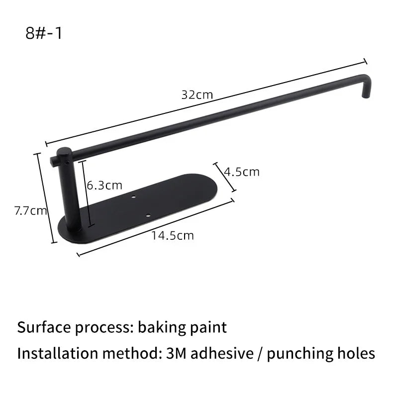 eprolo black stainless steel kitchen roll holder with dimensions for installation