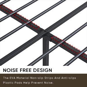 Close-up of eprolo bed frame structure showing noise-free EVA non-slip strips.