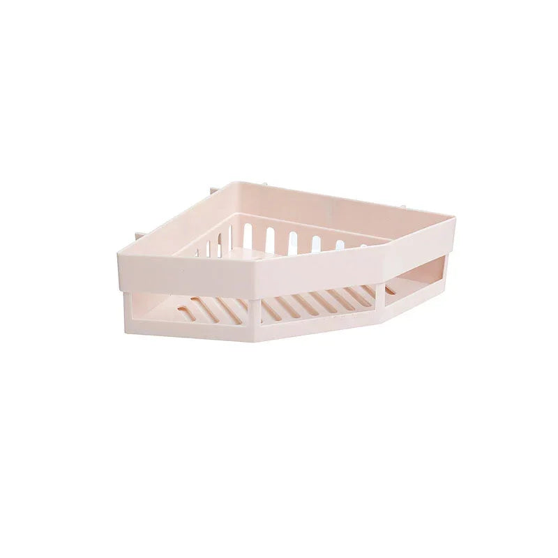ePROLO pink corner bathroom storage rack for toilet and washroom organization