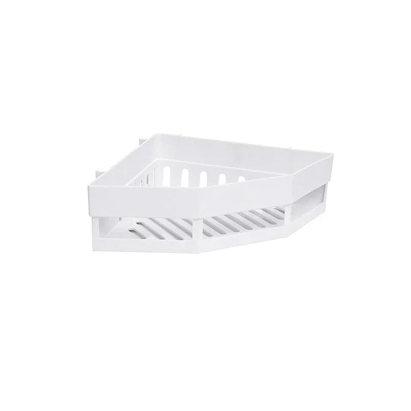 White eprolo no-punching corner rack for bathroom wall storage
