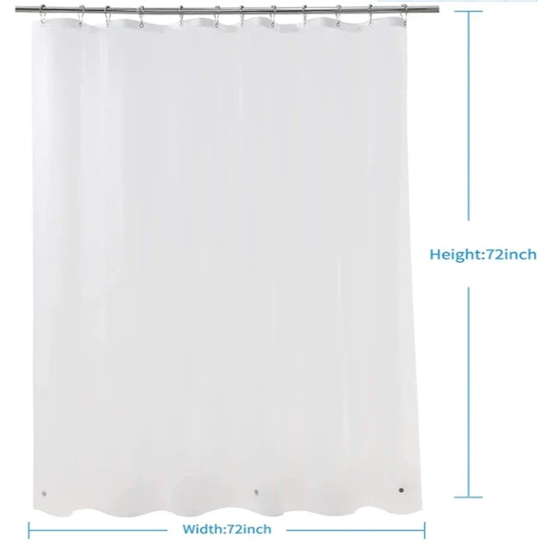 Extra long frosted plastic shower curtain liner with magnets and metal eyelets by eprolo