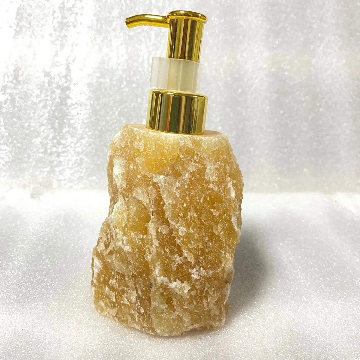 eprolo natural pink crystal stone liquid dispenser bottle with gold pump