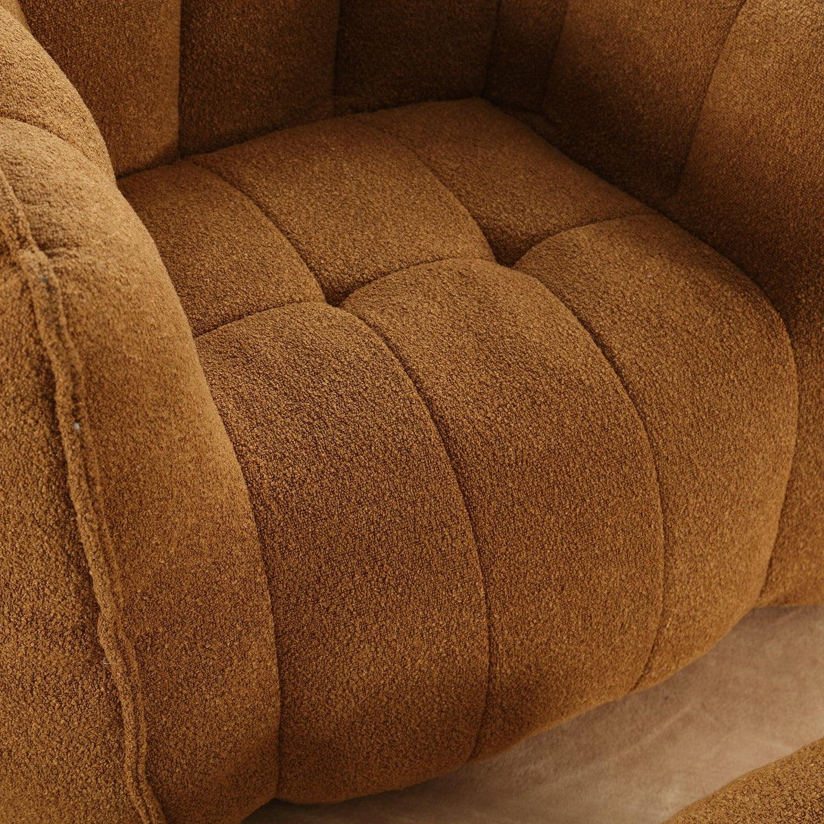 Brown textured soft square bean bag chair with foam fill by eprolo