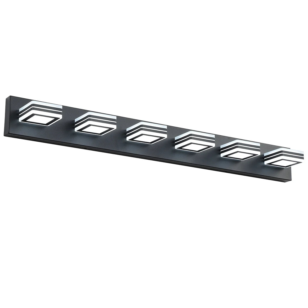 eprolo 6-light modern matte black LED vanity light fixture for bathroom over mirror
