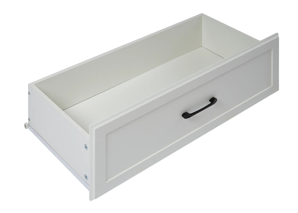 White wooden drawer with black handle for farmhouse bedroom dressing table by eprolo
