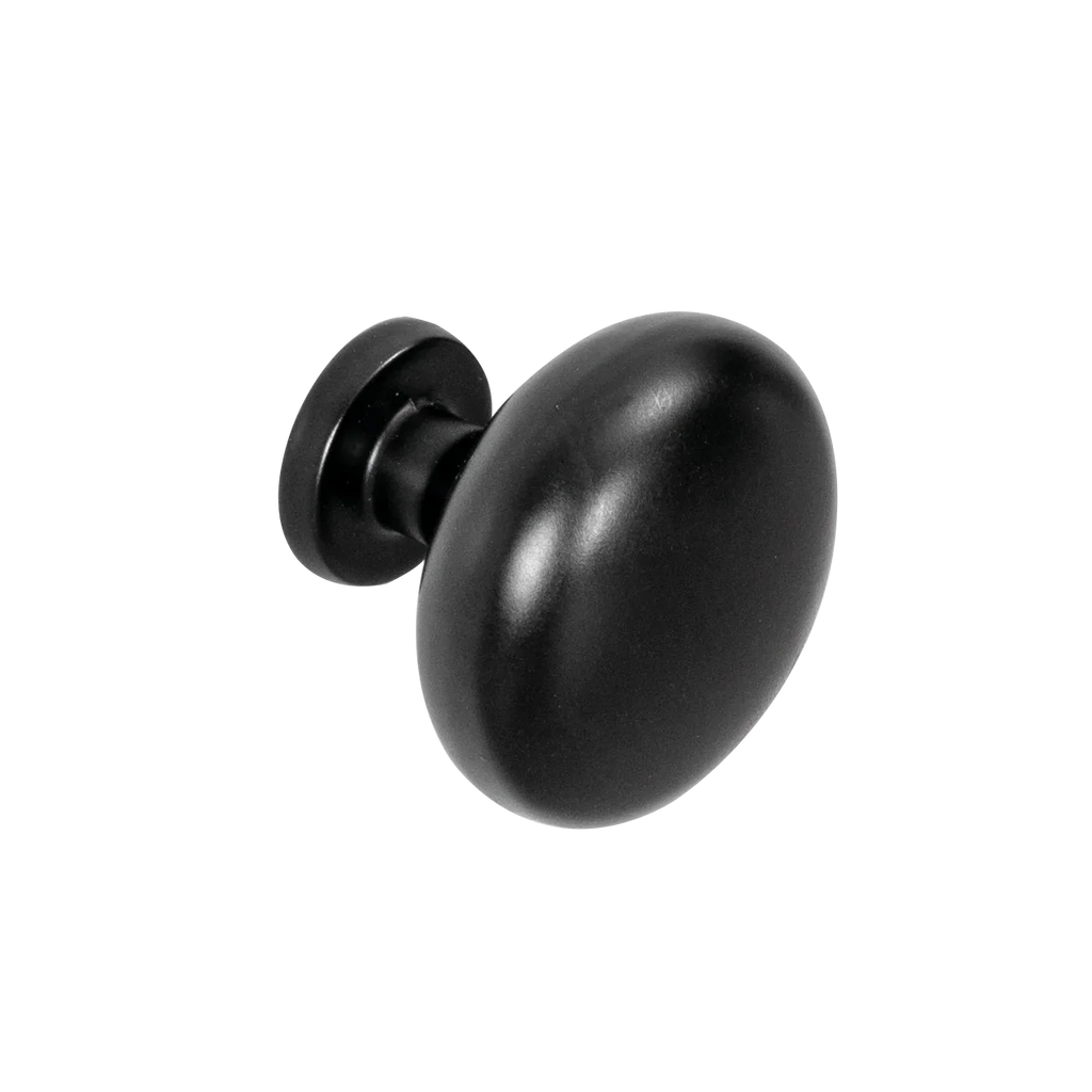 Matte black round drawer knob for modern night stand or cabinet storage