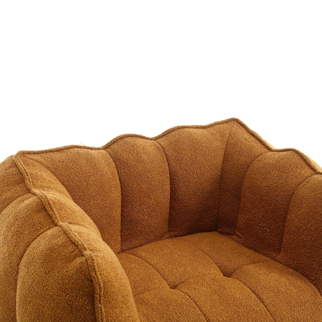 Brown soft square bean bag chair with foam fill by eprolo
