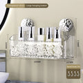 eprolo transparent silver suction wall hanging bathroom basket with dimensions