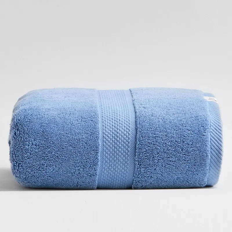 Folded light blue eprolo 100% cotton luxury bath towel for adults
